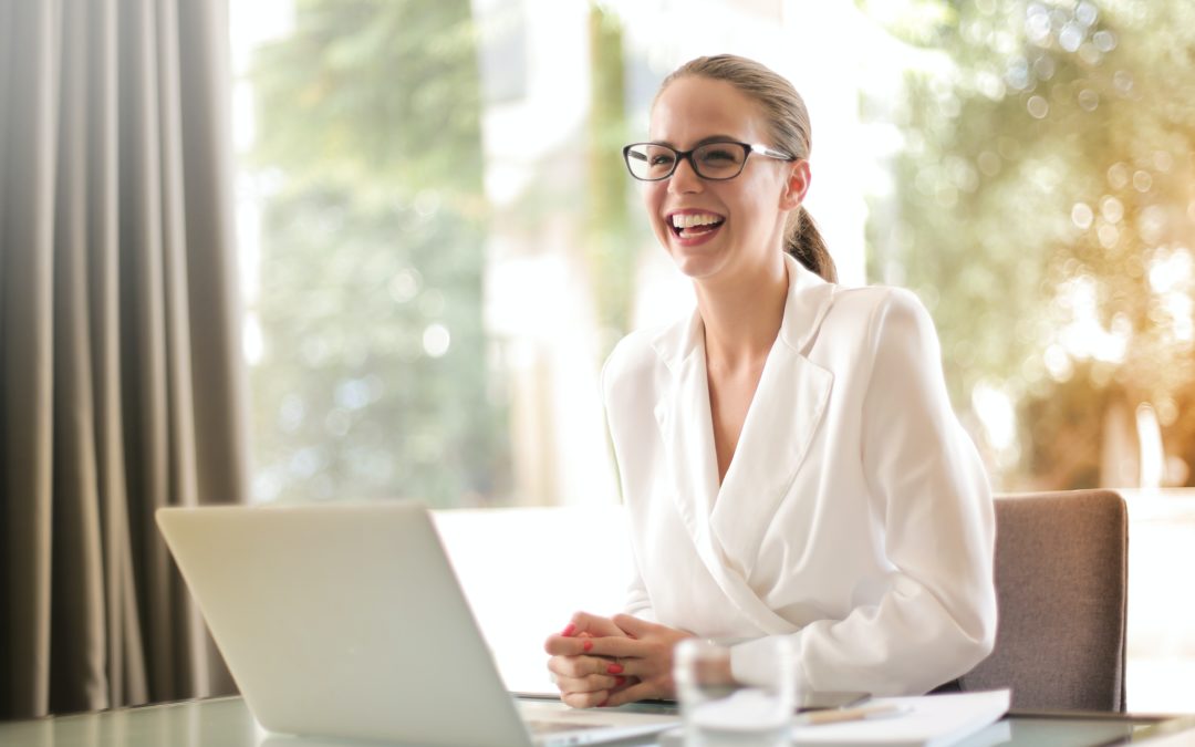 woman who is happy and authentic at work
